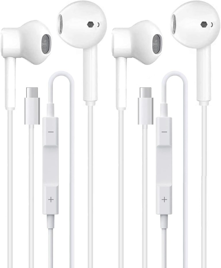 2 Pack Headphones USB C Wired for iPhone 17/17 Pro Max/17 Pro/16/15,Earphones in Ear HiFi Stereo Type C Earbuds Built-in