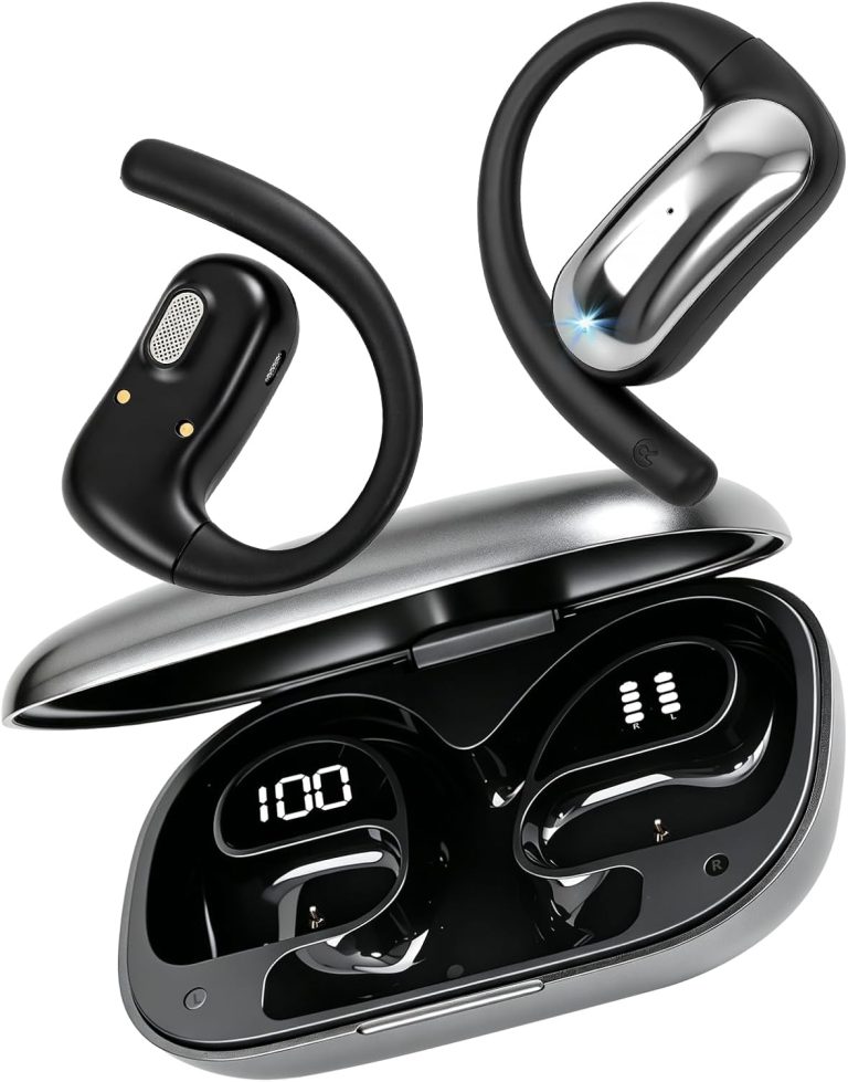 Open Ear Headphones Wireless Bluetooth 6.1, Over Ear Earbuds with Ergonomic Earhooks, 40H Playtime Sports Wireless Earbu