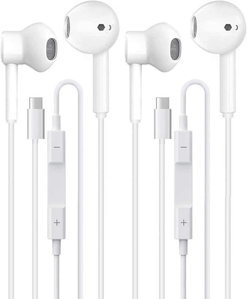 2 Pack Headphones USB C Wired for iPhone 17/17 Pro Max/17 Pro/16/15,Earphones in Ear HiFi Stereo Type C Earbuds Built-in - 2 Pack Headphones review