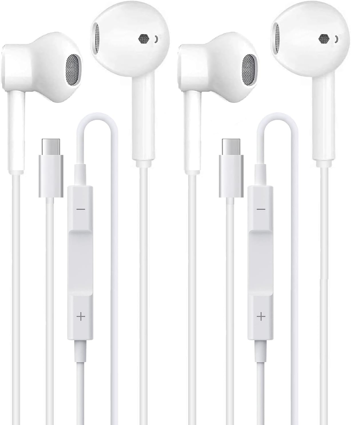 USB-C Wired Earphones 2-Pack