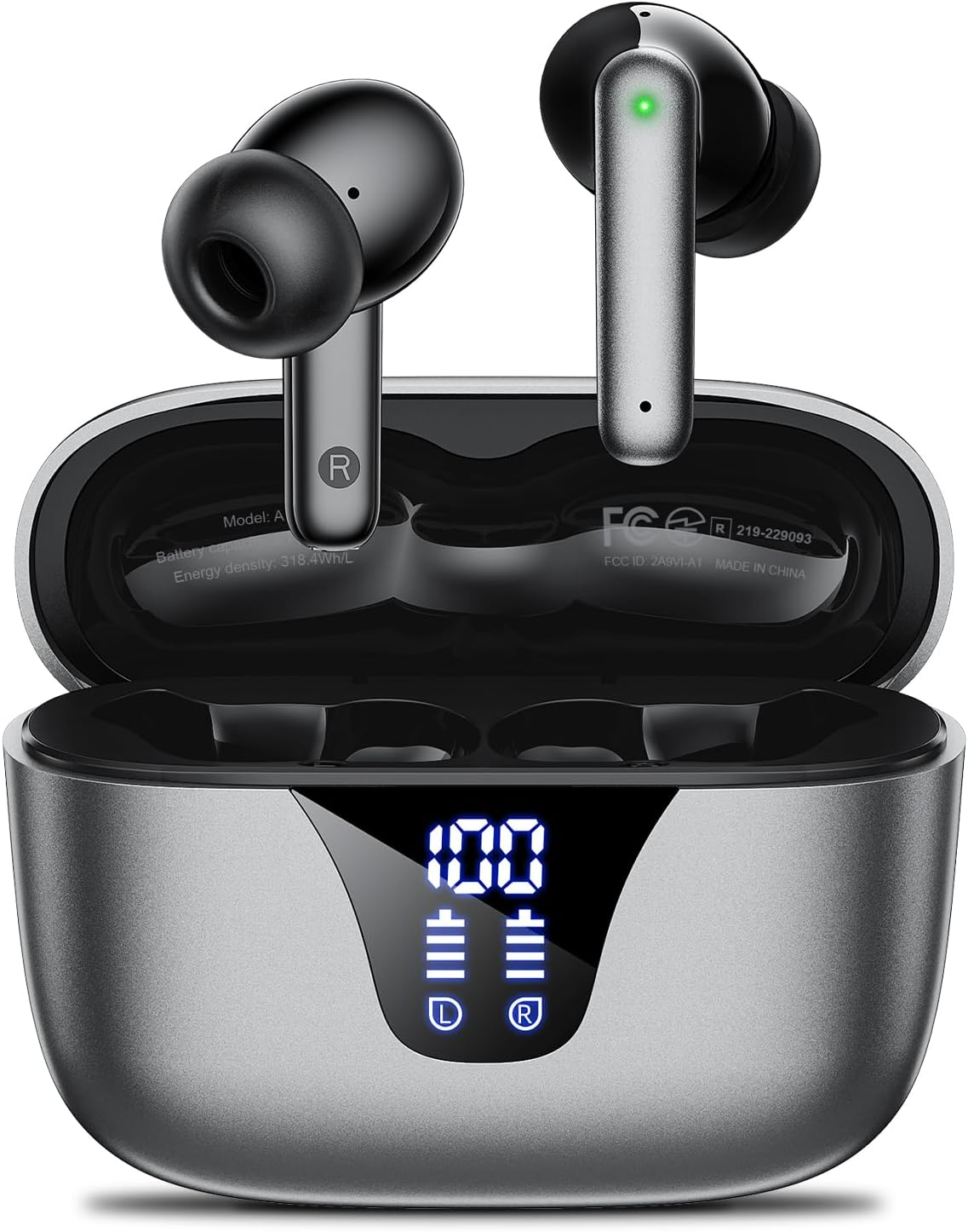 Wireless Earbuds Bluetooth Headphones, 50H Playtime earbuds with Mic, LED Digital Display Charging Case, IPX7 Waterproo product photo - Wireless Earbuds Bluetooth review