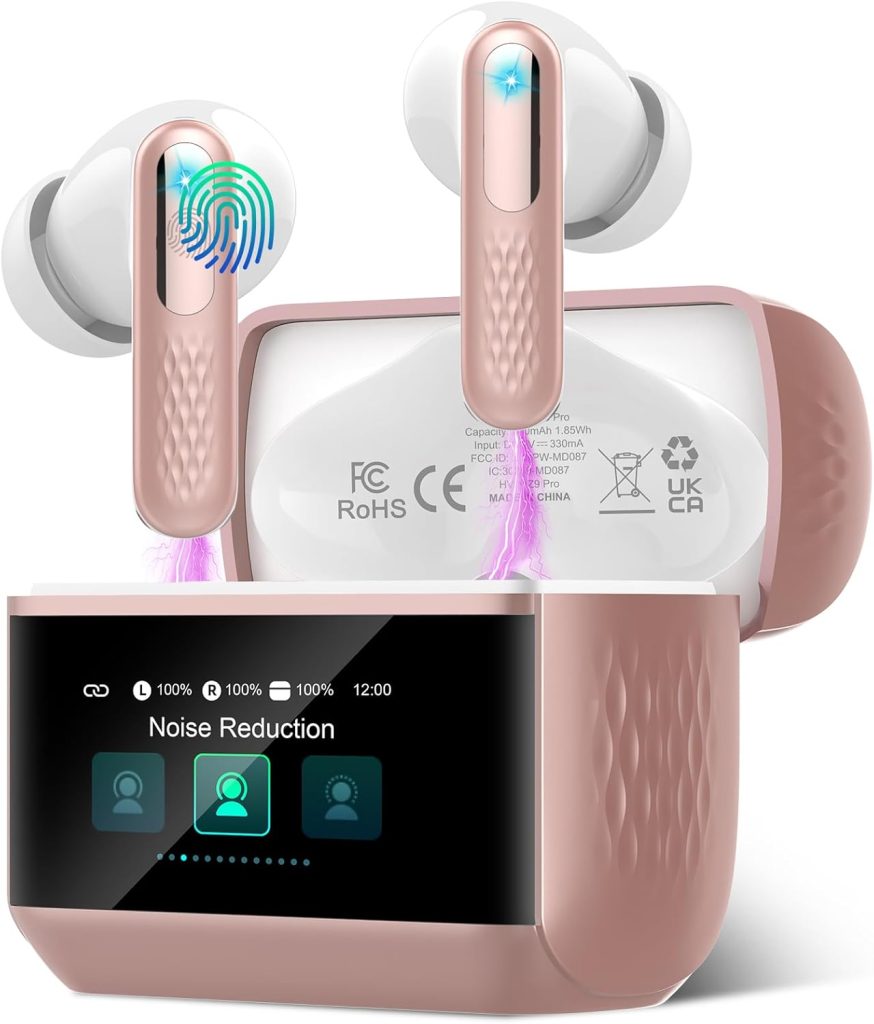 Wireless Earbuds with Touch Screen, Bluetooth 5.4 Headphones, ANC/ENC Noise Cancelling, 48H HiFi Stereo Bluetooth Ear Bu product photo - Wireless Earbuds review