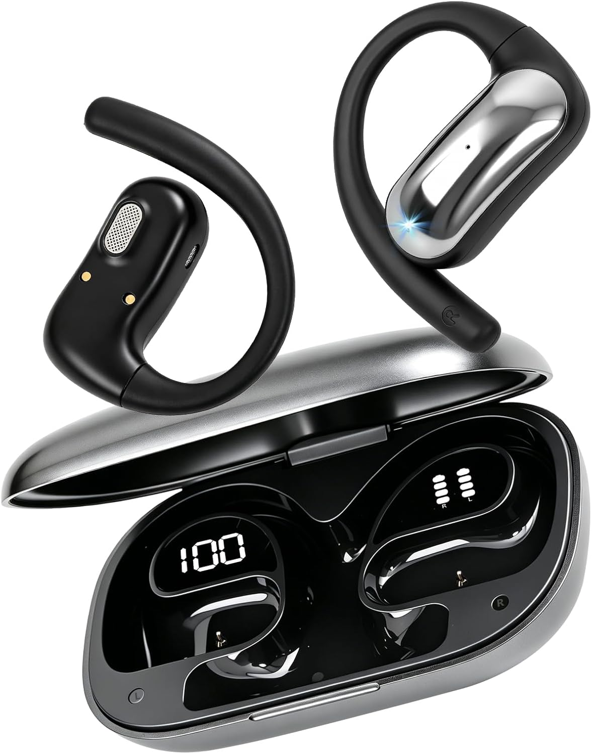 Open Ear Headphones Wireless Bluetooth 6.1, Over Ear Earbuds with Ergonomic Earhooks, 40H Playtime Sports Wireless Earbu product photo - Open Ear Headphones review