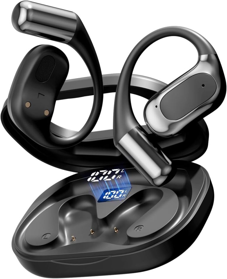 Open Ear Headphones Bluetooth Wireless Over Ear Earbuds with Ergonomic Earhook Ear Buds, Led Power Display,48h Playtime， product photo - Open Ear Headphones review