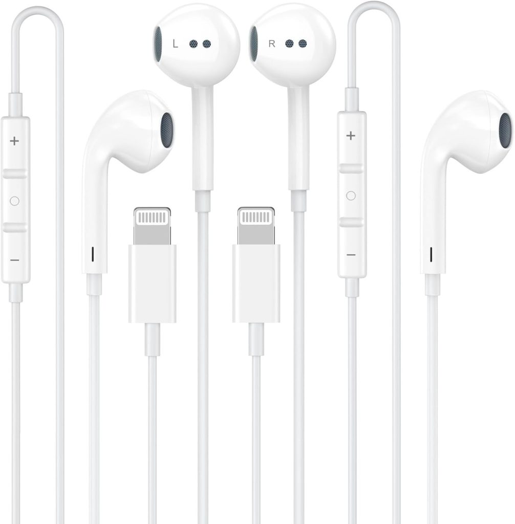 2 Pack [Apple MFi Certified] Wired Headphones for iPhone Earphones/Earbuds Built-in Microphone & Volume Control Nosie Re product photo - 2 Pack [Apple review