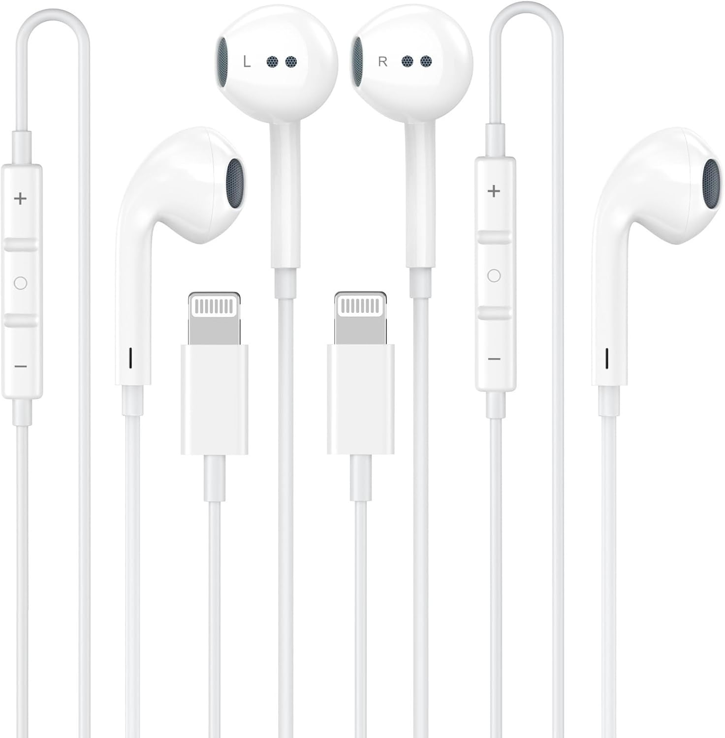 2 Pack [Apple MFi Certified] Wired Headphones for iPhone Earphones/Earbuds Built-in Microphone & Volume Control Nosie Re product photo - 2 Pack [Apple review